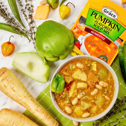 Grace Pumpkin Flavored Soup Mix 1.59oz - 6 Pack Homestyle Jamaican Soup Mix - Great for Caribbean Curry Soup