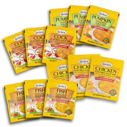 Grace Pumpkin Flavored Soup Mix 1.59oz - 6 Pack Homestyle Jamaican Soup Mix - Great for Caribbean Curry Soup