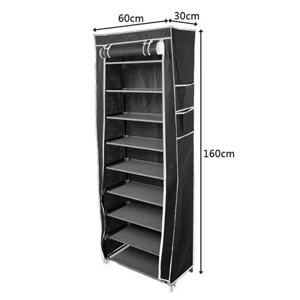 63 In. H 60-Pair Black Shoe Rack