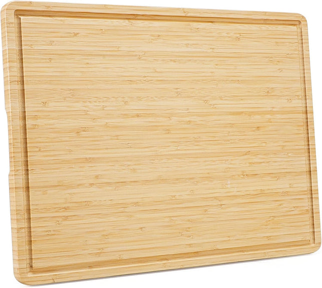 Extra Large Reversible Bamboo Wood Cutting Board 20 X 15 Inch -  XXL Organic Bamboo Chopping Carving Serving Board with Juice Groove for Meat (Butcher Block), Turkey, Vegetables and Cheese