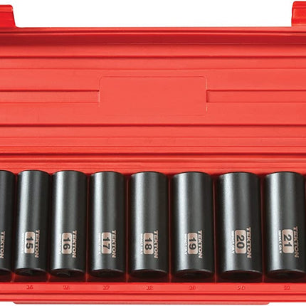 1/2 Inch Drive Deep 6-Point Impact Socket Set, 15-Piece (10-24 Mm) | 4883