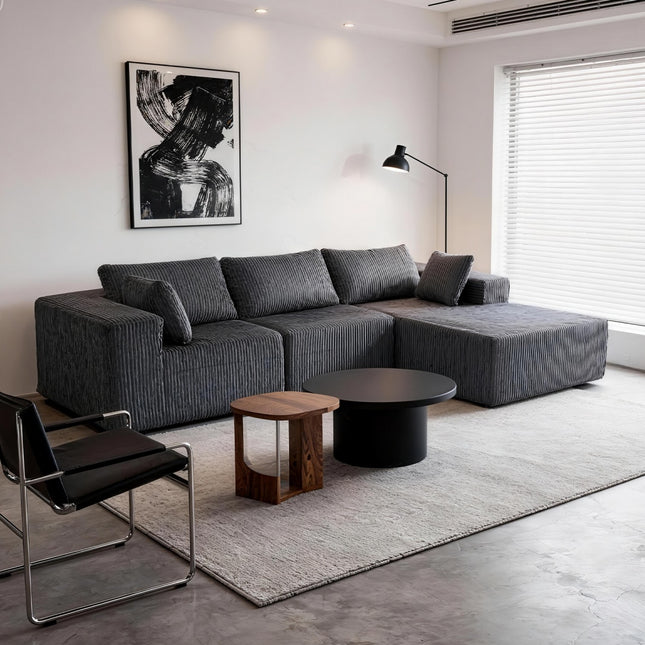 108-inch Modular Combination Sofa, Modern Modular L-shaped Sofa With A Lounge Chair, Upholstered Boneless Sofa