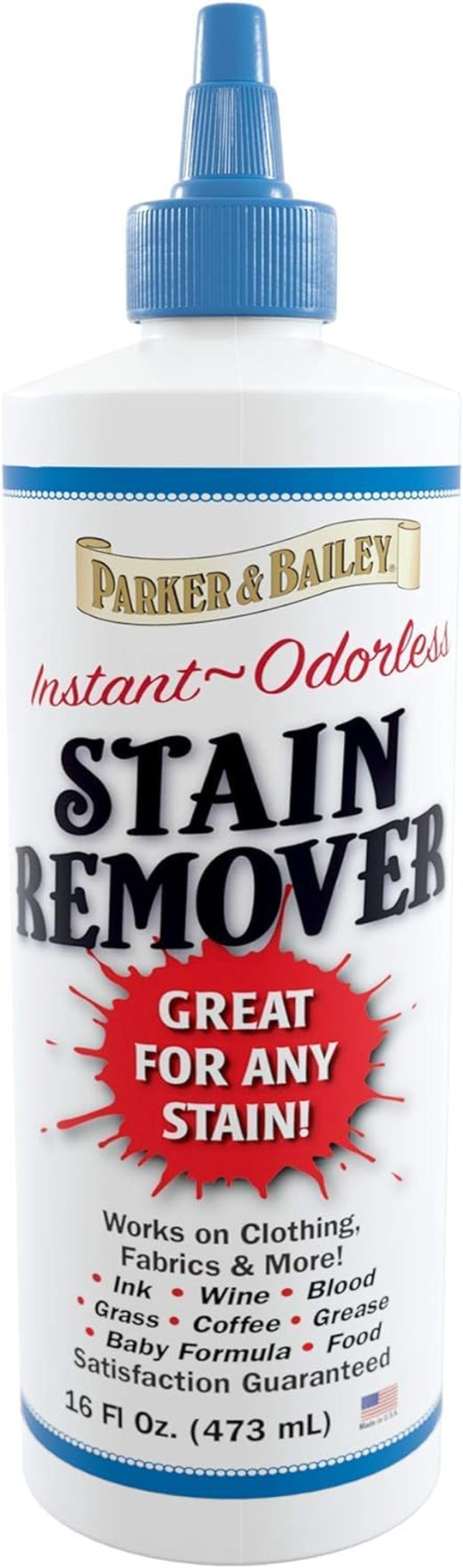 Parker and Bailey Stain Remover- Blood Stain Remover for Carpet, Clothes, Sheets and Mattress - Garment and Fabric Laundry Stain Remover - 16Oz