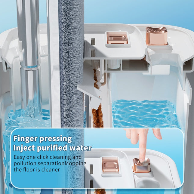 Separates Dirty Water Mop, Flat Mop And Bucket For Home With  Extra Refills, Stainless Steel Mop And Bucket With Wringer