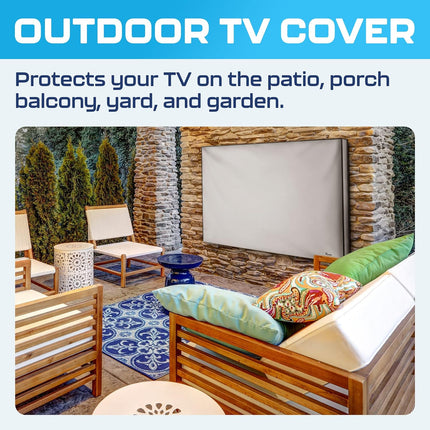 Outdoor TV Cover 65 Inch Waterproof and Weatherproof | TV Cover for outside 65 | Outdoor TV Enclosure | Smart Shield TV Screen Protector for outside TV | TV Display Protectors – Gray