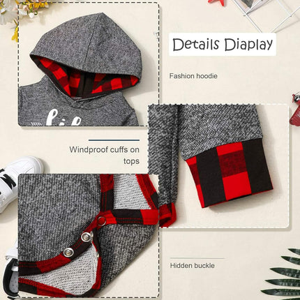 Newborn Baby Boy Clothes Plaid Letter Print Long Sleeve Hoodies + Long Pants 2PCS Fall Winter Outfits Set