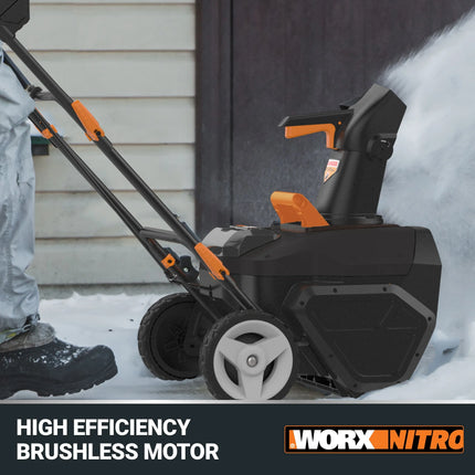 WO7131.1 40V Power Share 20" Cordless Snow Blower with Brushless Motor (4 Batteries & Charger Included)