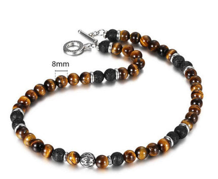 Stone Tiger Eye Stone Bracelet Necklace 108 Buddha Beads Lotus Bracelet