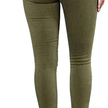 Women'S Ripped Skinny Jeans Stretch Mid Rise Distressed Destroyed Denim Pants