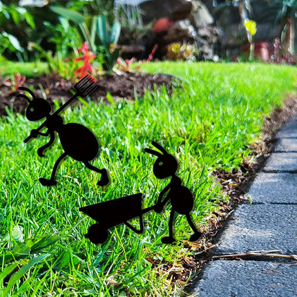 Decorative Iron Ant Garden Stake - Outdoor Metal Yard Art For Lawn, Patio