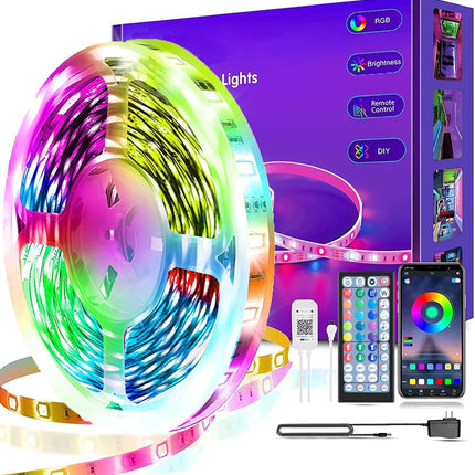 Led Lights Smart APP Control Music Sync Led Strip Lights RGB Color Changing Led Lights Strips with Remote Led Lights for Bedroom Kitchen and Party, 30Ft