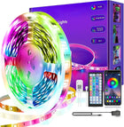 Led Lights Smart APP Control Music Sync Led Strip Lights RGB Color Changing Led Lights Strips with Remote Led Lights for Bedroom Kitchen and Party, 30Ft