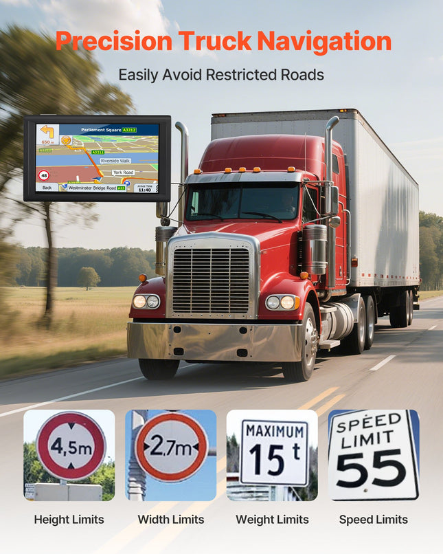 GPS Navigator For Car 9 Inch Touch Screen 16GB GPS Navigation System Dash Cam