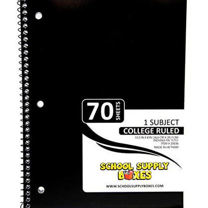 - (5 Pack) College-Ruled Spiral Notebooks