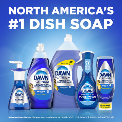 Dawn Platinum Dishwashing Liquid Dish Soap, Refreshing Rain, 14.6 fl oz