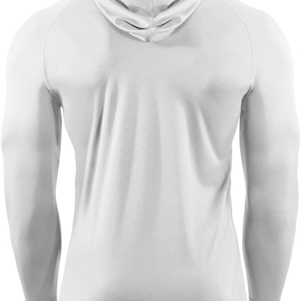 Men'S 3 Pack Mesh Running Shirt Long Sleeve Workout Athletic Shirts with Hoods,5095,White/Grey/Blue,3Xl