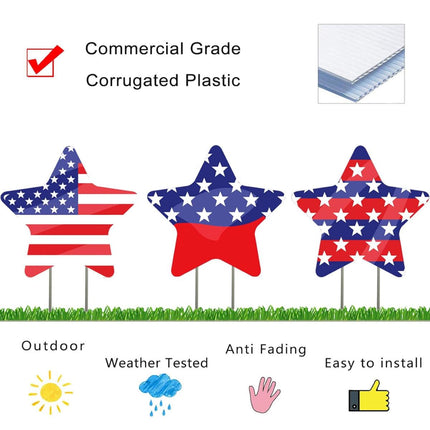 8Pcs 4th Of July Yard Signs