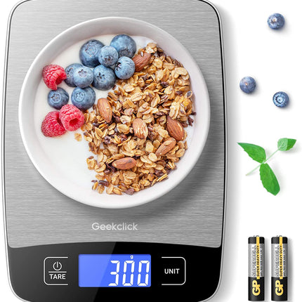 Digital Food Kitchen Scale, Small Scale for Food Weight Grams and Oz/Ounces, Kitchen Tools for Baking,Cooking,Meal Prep,Weight Loss, 1G/0.05Oz Precise Graduation,Easy Clean Stainless Steel