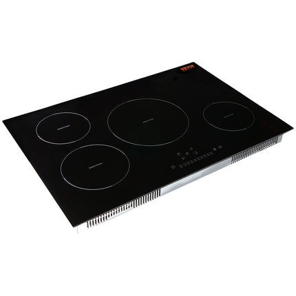 Electric Cooktop, 4 Burners, 30 Induction Stove Top, Built-in Magnetic Cooktop 7500W, 9 Heating Level Multifunctional Burner, LED Touch Screen With Child Lock  Over-Temperature Protection