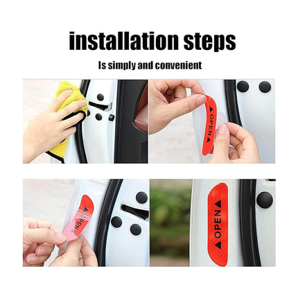 20 Pcs Car Stickers, Reflective Open Warning Signal Stickers, Night Car Stickers, Anti-Collision Safety, Car Door Protection & Decoration