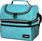 Lunch Box for Men Women, Insulated Large Lunch Bag Adult Work, Double Decker Lunchbox Meal Prep Dual Compartment Leakproof Lunch Cooler,Soft Lunch Tote Boys Girls Kids School, Aqua Turquoise 12L