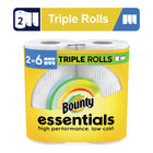 Essentials Select-A-Size Paper Towels, 2 Triple Rolls, White, 162 Sheets per Roll