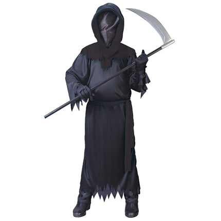 Faceless Black Phantom Reaper Boy'S Halloween Fancy-Dress Costume for Child, L (12-14)