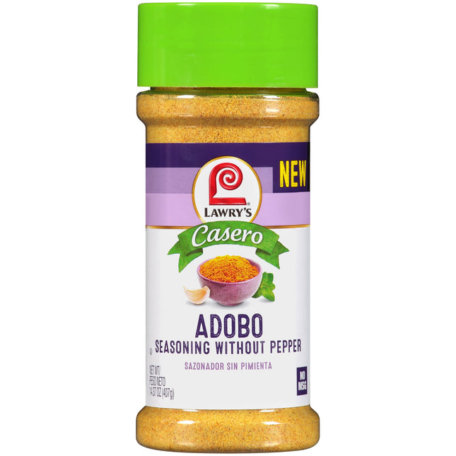 Casero Kosher Adobo Seasoning without Pepper, 14.37 Oz Bottle