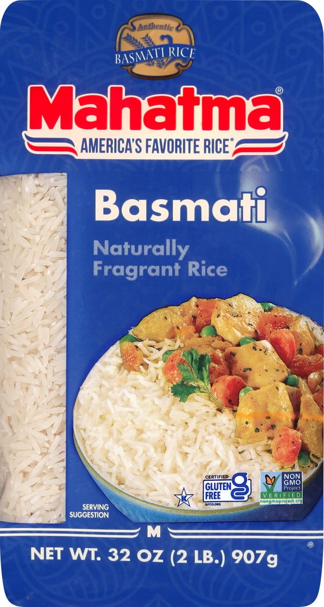 Basmati White Rice, Fragrant Extra Long Grain Rice, Gluten Free, 2 Lb Bag