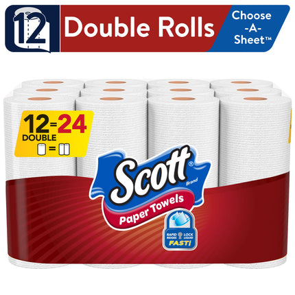 Choose-A-Sheet Paper Towels, 12 Double Rolls