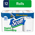 Rapid-Dissolving Toilet Paper for Rvs & Boats, 12 Double Rolls