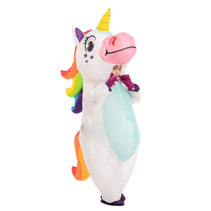 Inflatable Costume for Kids, Full Body Unicorn Blow up Halloween Costume for Toddlers Child (7-10Yrs)