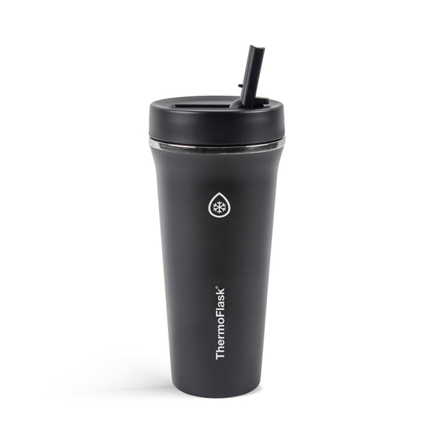 24 Oz Insulated Stainless Steel Straw Tumbler, Onyx