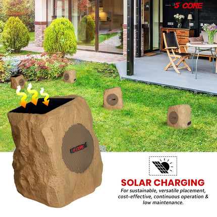 5Core Outdoor Wireless Speakers Bluetooth Rock Waterproof Linkable TWS Garden Speaker