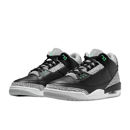 Men'S  3 Retro Black / Green Glow-Wolf Grey CT8532-031, Size 11-US