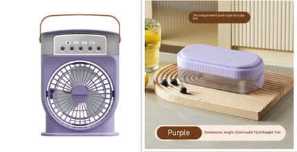 Portable USB Air Conditioner Cooling Fan With 5 Sprays 7 Color Light 600ML Water Tank Spray Mist Air Cooler Humidifiers