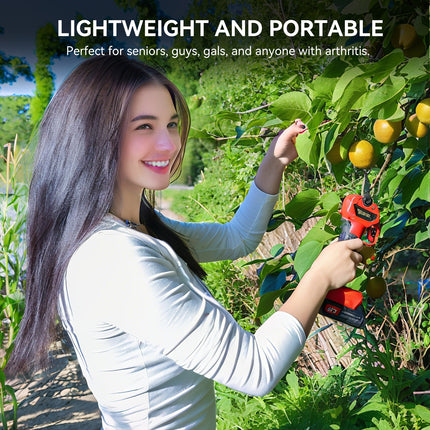 21V Cordless Electric Pruning Shears 28mm Max Cut, 2 Batteries, 6 8H Runtime, Tree Shrub Trimmer