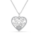 925 Sterling Silver Light-Weight CZ Filigree Heart Pendant Necklace Jewelry Gifts for Women and Teen Girls 18