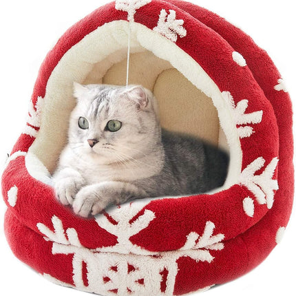 Christmas Red Cat Bed S