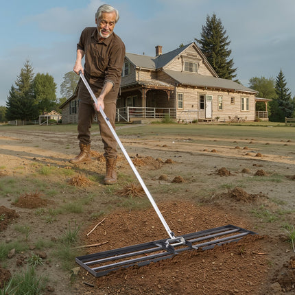 10x48in Lawn Leveling Rake Heavy Duty 83.9in Adjustable Handle For Yard & Garden