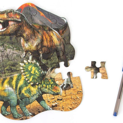 Dinosaur World 24-Piece Die-Cut Shaped Mini Puzzle for Kids