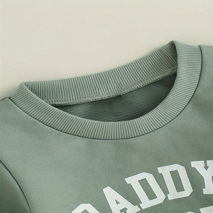 Baby Girl's 2-Piece Letter Print Sweater Set Long Sleeve Pullover And Jogger Pants With Drawstring Waist