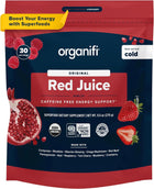 Red Juice - Natural Superfood Energy Boost - High in Antioxidants - Sweet-Berry Taste - Caffeine-Free - Contains Adaptogens and Organic Mushrooms, 30 Servings