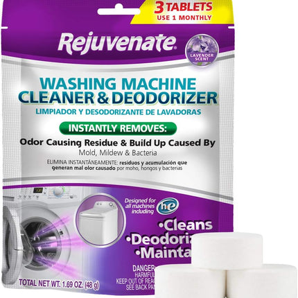 Washing Machine Cleaner & Deodorizer Tablets 3 Months Supply (3 Tablets)