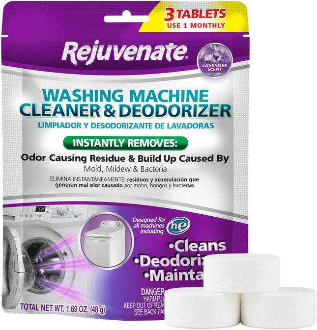 Washing Machine Cleaner & Deodorizer Tablets 3 Months Supply (3 Tablets)