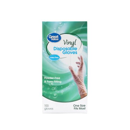 Disposable Vinyl Gloves, 100 Count