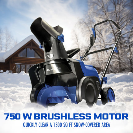 48V 15" Cordless Snow Blower, Brushless 750W Motor, 2 X 4.0-Ah Batteries & Charger