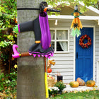 Crashing Witch into Tree Halloween Decoration Crashed Witch Props with 1Pc Scarecrow Pumpkin Ghost Hanging Decoration for Patio Lawn Garden Holiday Party and Halloween Outdoor Tree Yard Decor