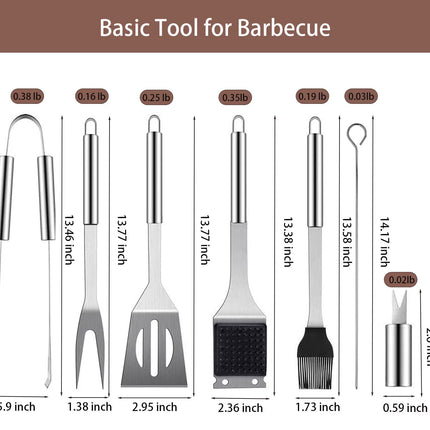 Grill Tools Set,Grill Set,Grilling Utensil Set,Grilling Accessories,Stainless Steel Grill Set, BBQ Kit,Bbq Grill Tools for Outdoor Camping Kitchen,21 Pcs