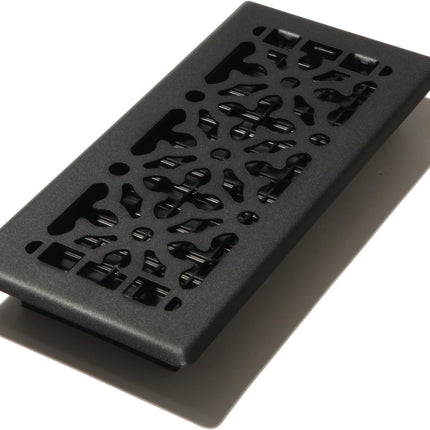 AGH410-BLK 4-Inch by 10-Inch Gothic Black Steel Floor Register, Textured Black